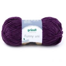 Wolle Funny uni 100 g aubergine Handarbeit - Gründl
