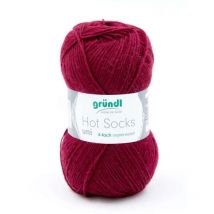 Wolle Hot Socks uni 50 g bordeaux Handarbeit - Gründl