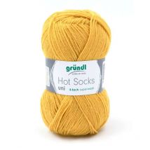 Wolle Hot Socks uni 50 g curry Handarbeit - Gründl