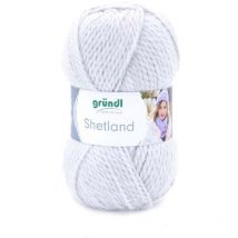 Wolle Shetland 100 g hellgrau melange Handarbeit - Gründl