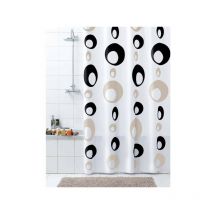 Bubbles Duschvorhang 180 x 200 cm Weiß/Beige/Schwarz-17513145 - Grund