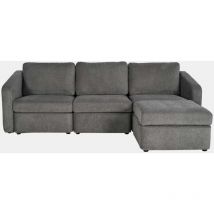 Concept-usine - Dunkelgraues modulares 3-Sitzer-Sofa mit Ottomane konekt