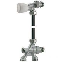 Grupo bitubo termostatizable, de doble reglaje con conexión para adaptador Giacomini R438 1/2" x 18