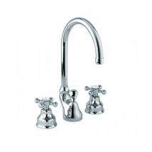 Eurorama - Grupo lavabo de tres huecos en latón cromado Anais