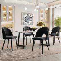 Okwish - Gruppo da pranzo (set, tavolo da pranzo 117 x 68 cm con 4 sedie), tavolo da pranzo rettangolare, set tavolo da cucina moderno, sedia da