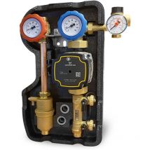 Gruppo di pompaggio solare a due vie con disaeratore 3/4" M, flussometro 2-12 l/min