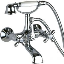 Resp Rubinetteria - Rubinetto per vasca esterno con set doccia in colore cromo Resp Old America ART.39.011 Cromo