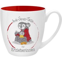 Gruss & Co 45489 - Tazza Antistress Per Le Nascite, 45 Cl, Idea Regalo, In Porcellana New Bone China, 9,5 Cm, Colore: Rosso