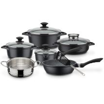414562 - Batteria - Alluminio Forgiato Massiccio Gourmet Granit - 10 Pezzi - Induzione - Rivestimento Vitaflon Granit - Gsw