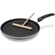 GSW - 456722 Padella per Crepes induzione Grigio/Nero Alluminio Crepe della Padella Induzione 26 cm per pc, stendi-Impasto, Alluminio, 43,7 x 26,2 x