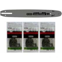 Oregon 3 Stück Sägekette 91PX052X, 3/8'', 1,3mm, 52 Treibglieder mit 35 cm (14-Zoll) Führungsschiene 140SDEA041 - Gt Elec