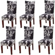 Set of 6 Universal Stretch Chair Covers for European King Dining Chair