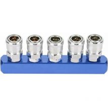 12mm Pneumatic Quick Coupler Connector Female Thread 2/3/4/5 Way Mount for Pneumatic and Air Hose Connections (5 Way)