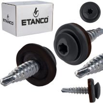 Etanco - Tornillos de agricultor GTF02P Cabeza plana 4,8x20 mm ral 7016