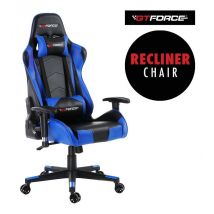 Gtforce - pro fx leather racing sports office chair in black and blue
