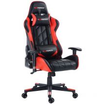 Gtforce - pro gt leather racing sports office chair in black and red
