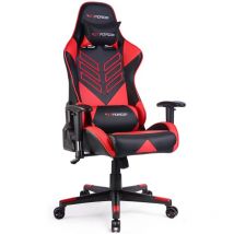 Gtforce - pro st leather racing sports office chair in black and red