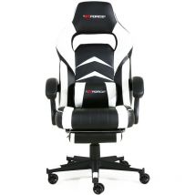 Gtforce - turbo red leather racing sports office chair in black and red