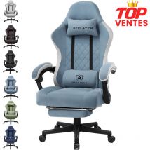 Gtplayer - Chaise Gaming Bureau Ergonomique Fauteuil Gaming Professionnel accoudoir inclinable réglable en Hauteur jusqu'à 150Kg Light Blue