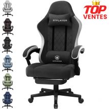 Gtplayer - Chaise Gaming Bureau Ergonomique Fauteuil Gaming Professionnel accoudoir inclinable réglable en Hauteur jusqu'à 150Kg Noir