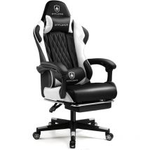 GTPLAYER Chaise Gaming, Fauteuil Gamer Hauteur Réglable, Chaise de Gaming avec Repose-Pied Télescopique, Gaming Chair Ergonomique avec Appui-tête et