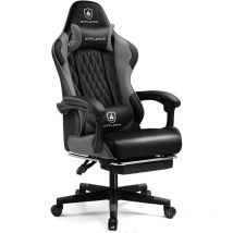 GTPLAYER Chaise Gaming, Fauteuil Gamer Hauteur Réglable, Chaise de Gaming avec Repose-Pied Télescopique, Gaming Chair Ergonomique avec Appui-tête et