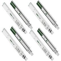 GTV - Guide per cassetti H45, 45,3 x 450 mm, in acciaio zincato resistente, sistema di chiusura ammortizzata, guida telescopica a sfera, portata fino