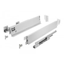 Gtv - Modern Box Pro Guide Per Cassetti I L = 500 Mm H = 84 Mm I Bianco I Cassetto Con Chiusura Silenziosa I Sincronizzazione Del Percorso Delle Guide