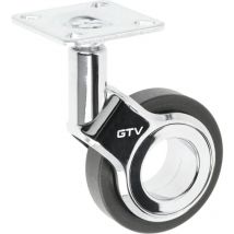 Rotelle per mobili gira Ruote girevoli Ruote per mobili Senza freno Diametro 60 mm in plastica e acciaio nero + cromato - GTV