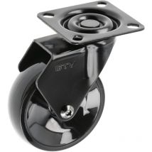 Ruote per mobili calibro Ruote girevoli Ruote per mobili Senza freno Diametro 75 mm in plastica e acciaio Nero - GTV