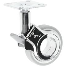 Ruote Per Mobili Gira Ruote Girevoli Ruote Per Mobili Con Freno Diametro 60 Mm In Plastica E Acciaio Cromato + Grigio Opaco - Gtv