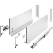 GTV - Sistema di cassetti axis pro i con rivestimento completamente estraibile, bianco, portata fino a 40 kg, push to open con sincronizzazione,