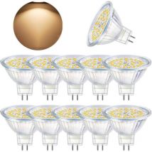 Gu5.3 Led-lampe, Mr16 Led 12v 3w Entspricht 30w Halogenlampe, Warmweiß 3000k, Nicht Dimmbare Led-spotlampen, 10er-pack [energieklasse F]
