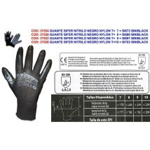 Guante sifer nitrilo negro nylon t 8 si680 siniblack-titan (caja 12 unidades)
