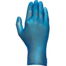 Caja 100 guantes desechables vinilo azul sin polvo talla 7 Juba