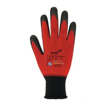 Guantes Condor talla 11 nylon / elastano rojo con microespuma de nitrilo (Por 12)