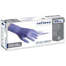 Guantes de nitrilo Reflexx R99 sin polvo, 100 % libres de látex, 8,8 gr, cat. 3, 50 unidades, xxl