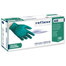 Guantes de nitrilo Reflexx R68 sin polvo, 100 % libres de látex, 6,6 g, cat. 3, 100 unidades, xl