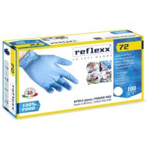Guantes de nitrilo Reflexx R72 sin polvo, 100 % libres de látex, 3,5 g, cat. 3, 100 unidades, talla m