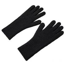 Guantes de punto para teléfono con aberturas para los dedos, unisex, color negro