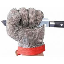 Guantes de seguridad resistentes a cortes xl (1 unidad) de malla de acero inoxidable para trabajos de corte GL08