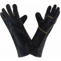 Guantes de soldador de cuero guantes de soldadura de cocina de alta temperatura para el trabajo, barbacoa, horno, jardinería, 40 ×14 ×3cm