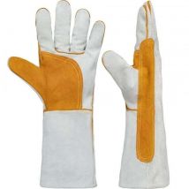 Zmleve - Guantes de soldadura largos, protección para soldadura, aislamiento térmico, resistentes al desgaste, 36 cm
