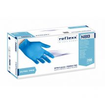 Guantes de nitrilo Reflexx N80B sin polvo, 100 % libres de látex, 3,2 g, categoría 3, 100 unidades, L