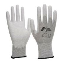 Nitras - Guantes EN420 EN388 EN1149-3 EN16350 talla l esd nylon-carbón gris pu parcialmente recubierto (Por 12)