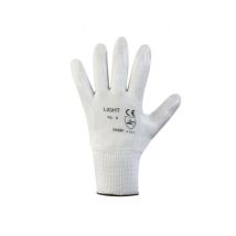 Guanti Da Lavoro G/light Supporto Nylon Bianco E Nitrile Grigio, Taglie Disponibili 7