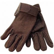 Guanti in cotone puntinati con grip e chiusura in tessuto a strappo: l, Nero