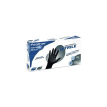 Guanti in nitrile monouso taglia l neri feather nitrexx confezione 100 pz