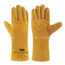 Guanti per saldatura in pelle crosta bovina L.35cm interno cotone tg. unica VAM