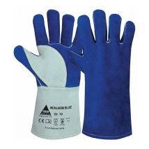 Hase Safety Gloves - Guanti per saldatura Mühlheim Blu taglia 8 pelle crosta bovina blu / grigia (Per 6)